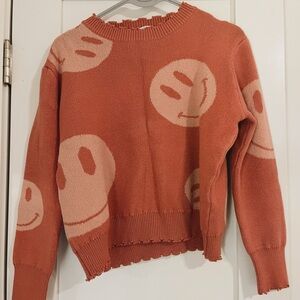 Smiley Face Pink Sweater